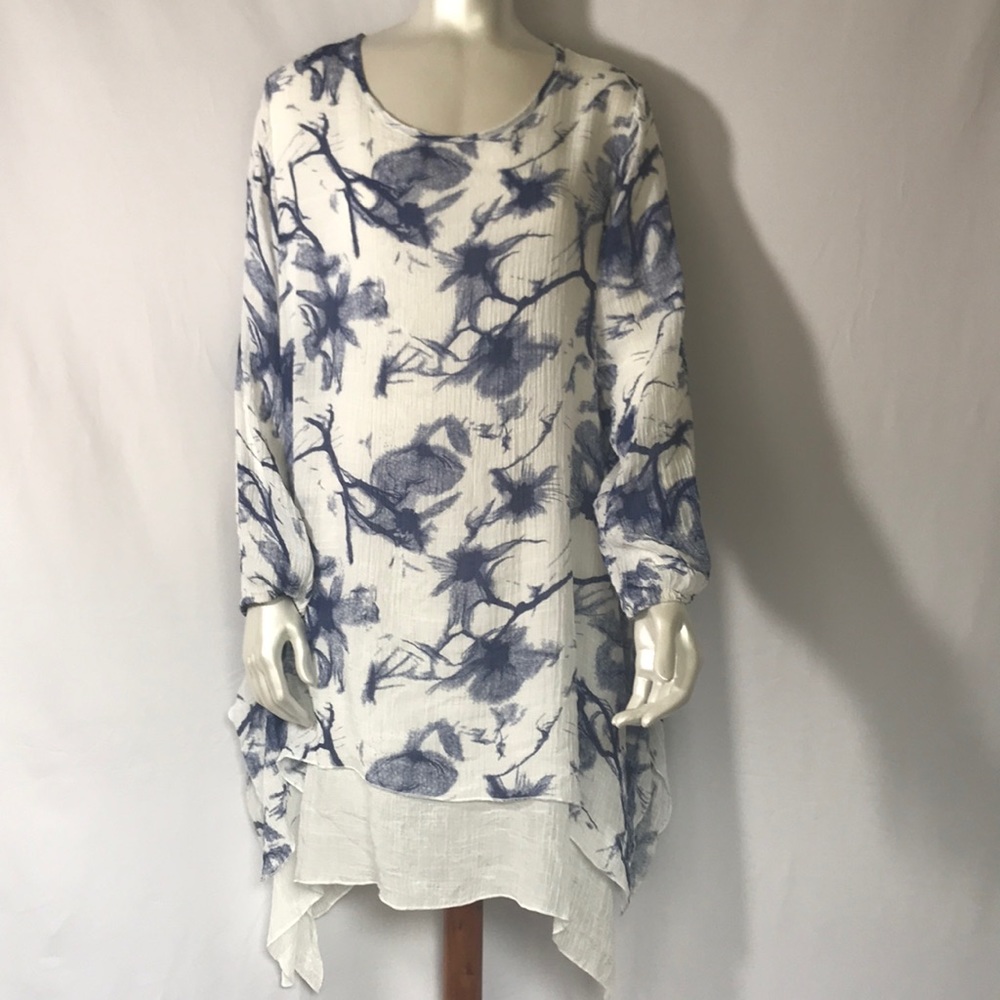 Blue and White Tunic Dress